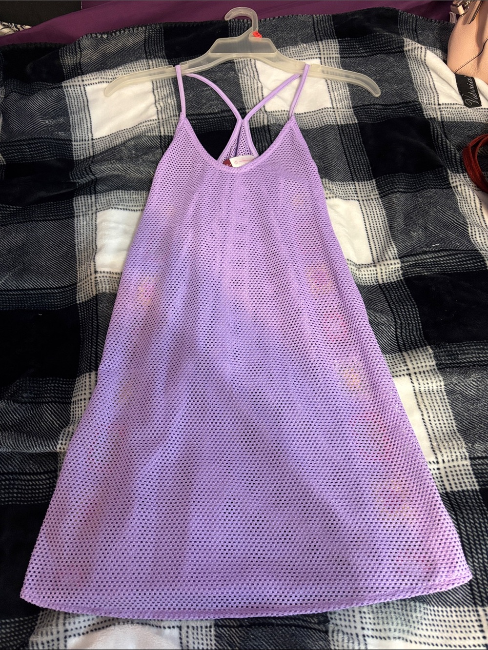 Lavender Mesh Strappy Swim Coverup - Women Swimwear